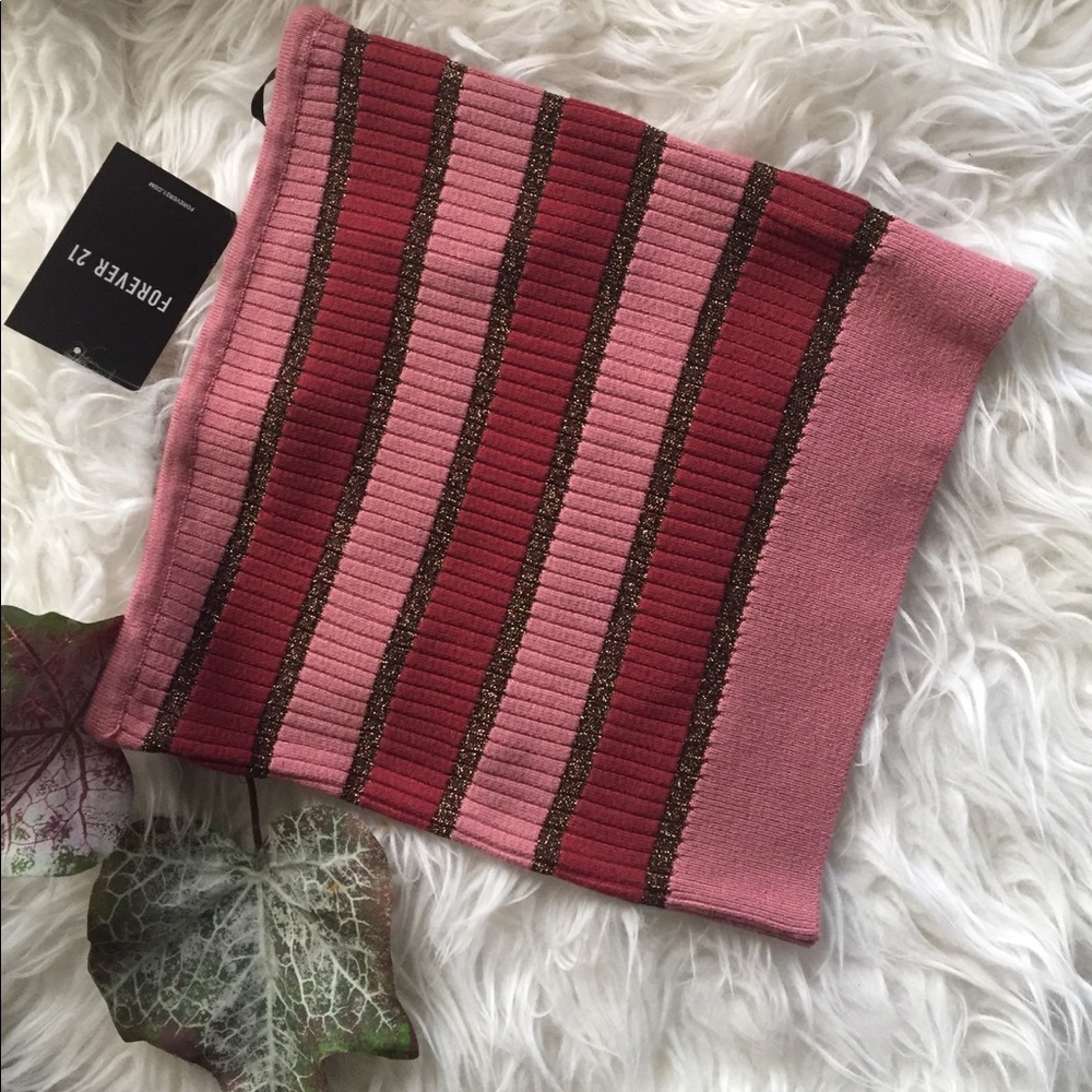 Metallic Stripe Tube Top.